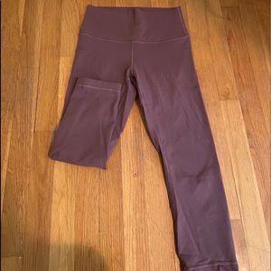 Lululemon Leggings Luon Fabric Dark Purple Cropped